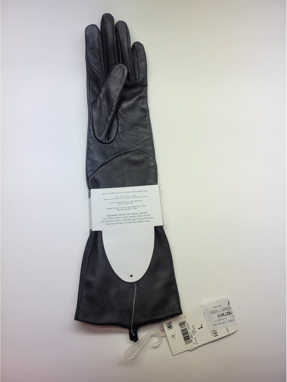 Charter Club Long Leather Tech Gloves Black Size Large ** LEFT GLOVE ONLY **